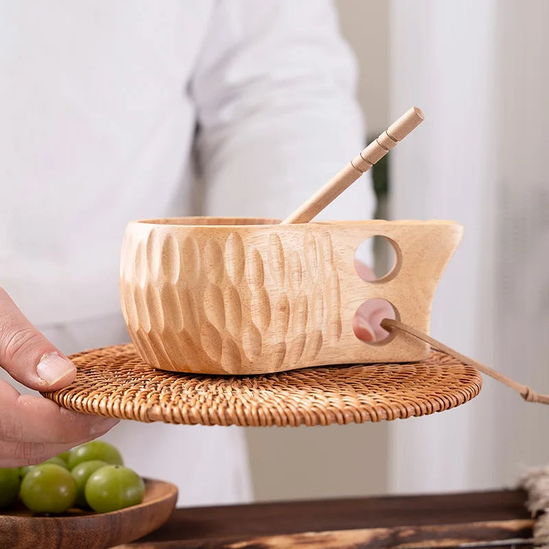 New200ml Outdoor Wood Cup Mug Coffee Milk Acacia-Wood