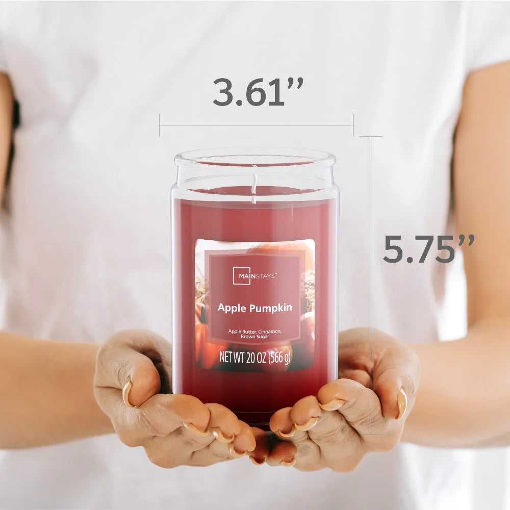 Apple Pumpkin Scented Single Wick Candle in Glass Jar Large 20 oz
