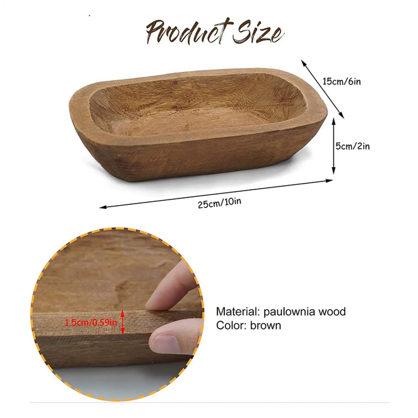 Wooden Bowl Handcrafted Bread Tray