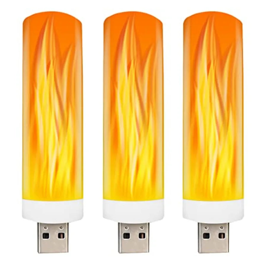 USB LED Flame Effect Light USB Flame Candle Bulb Flameless Tea Lights