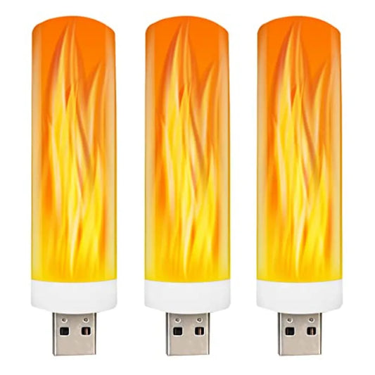 USB LED Flame Effect Light USB Flame Candle Bulb Flameless Tea Lights