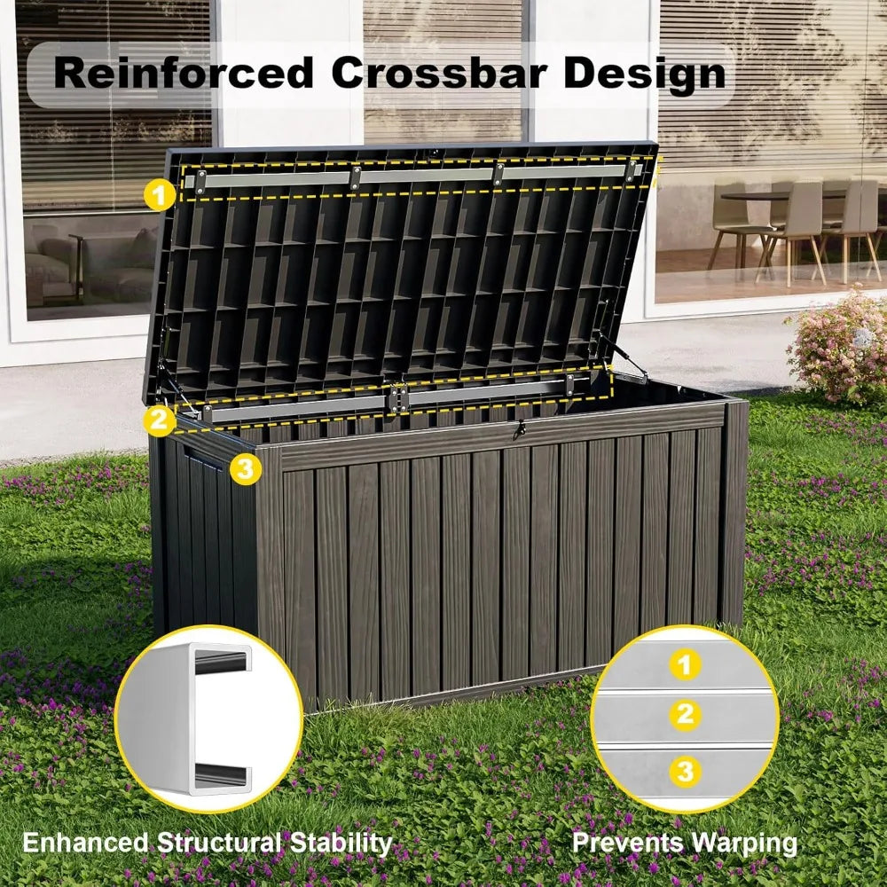150 Gallon Waterproof Outdoor Storage Box, Lockable