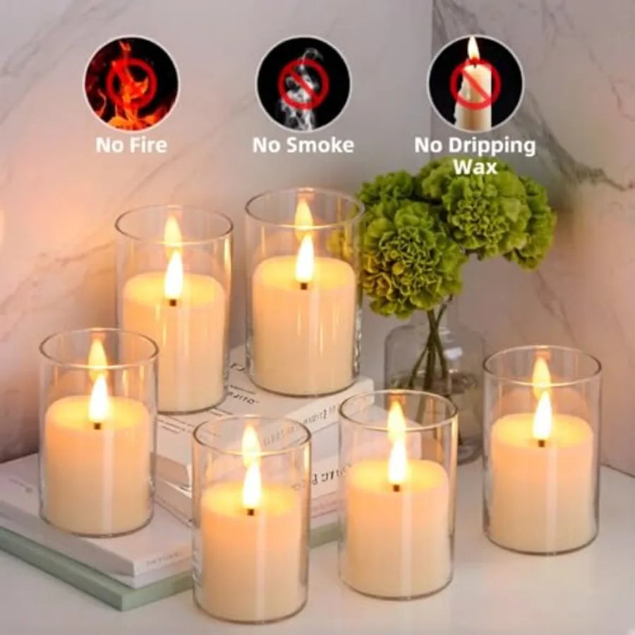 Flickering Flameless Candles, 6 Pack LED Tea Lights Candles