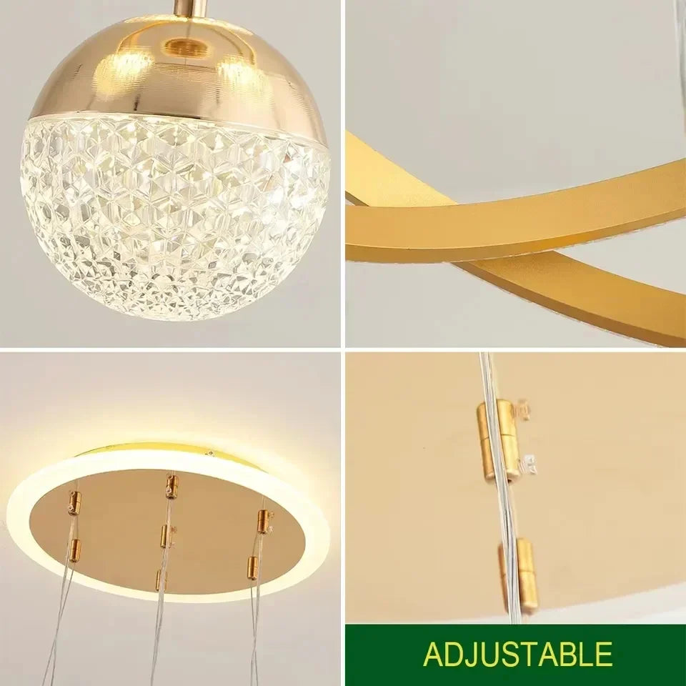 LED Lamp Ring Dimmable Chandelier Pendant Light