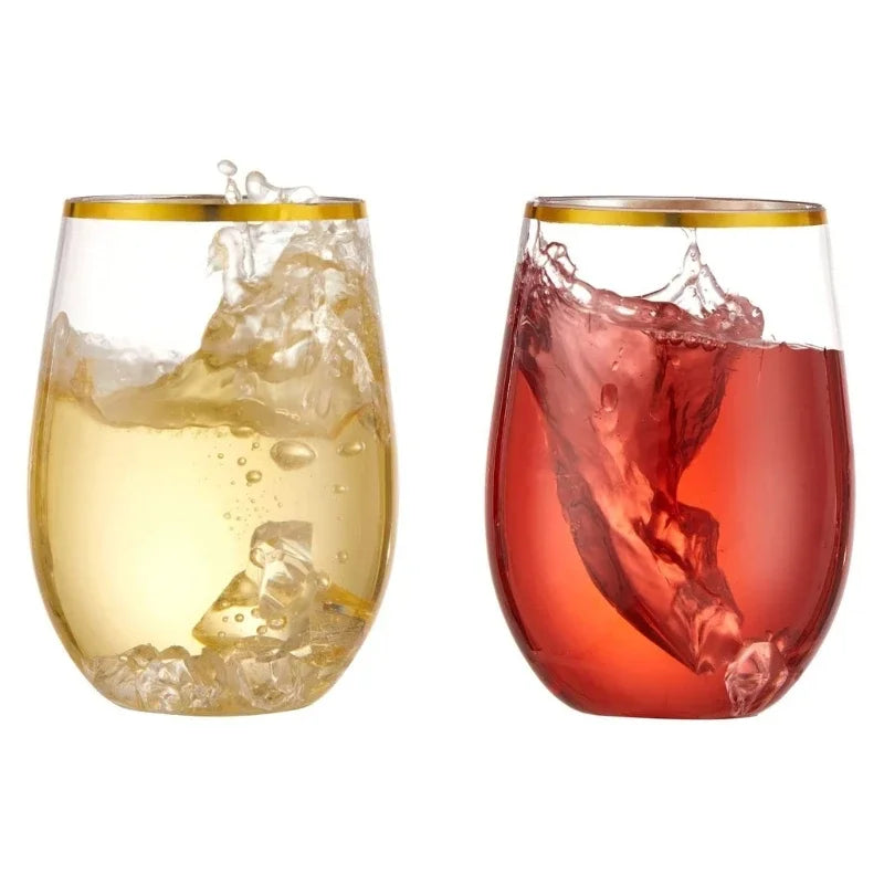 12/16oz Unbreakable Stemless Plastic Wine  Glasses