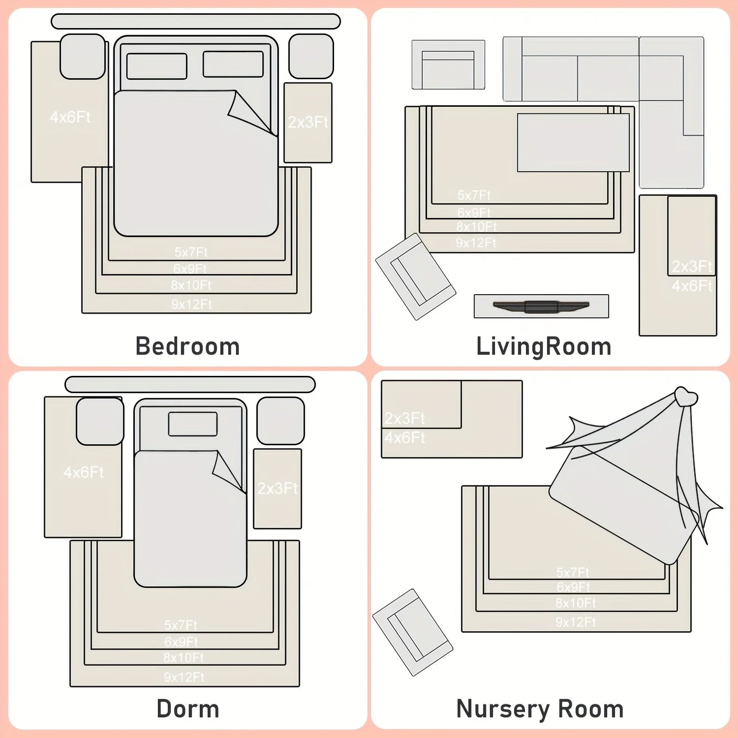 Fluffy Long Shag Zebra Print Rug Washable, Super Soft Indoor Plush Rug.