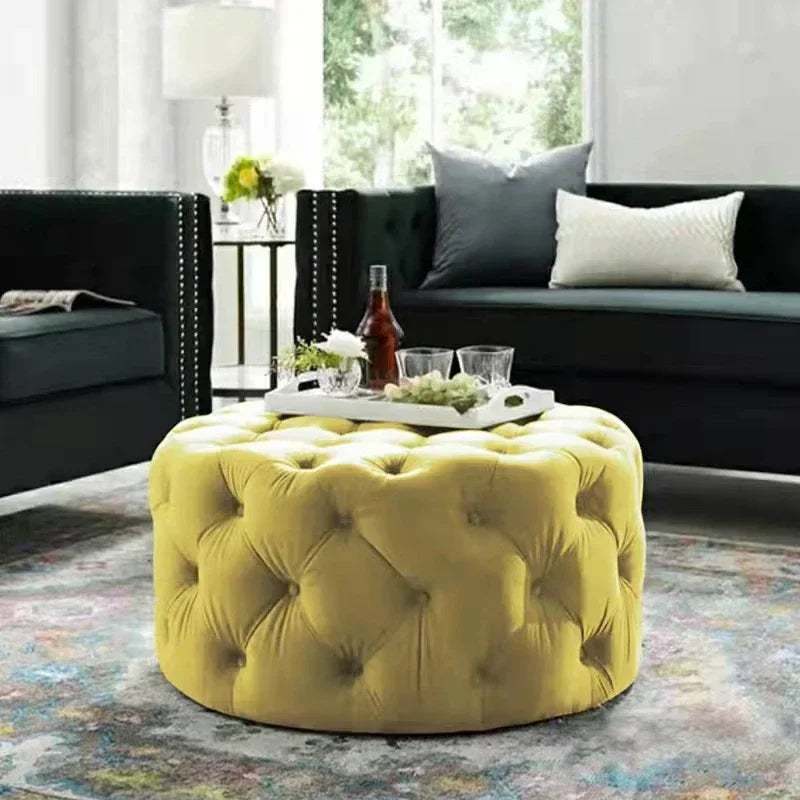 Velvet Floor stool round vanity stool ottoman pouf