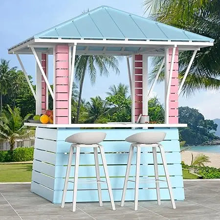 Outdoor Bar, Grill Gazebo with USB Charging Socket and Hooks
