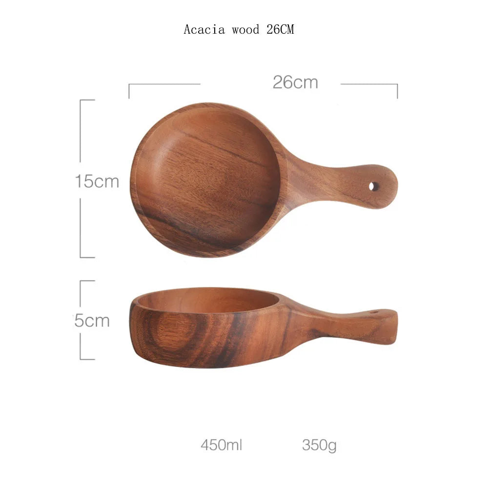 Wooden Salad Bowl with handle