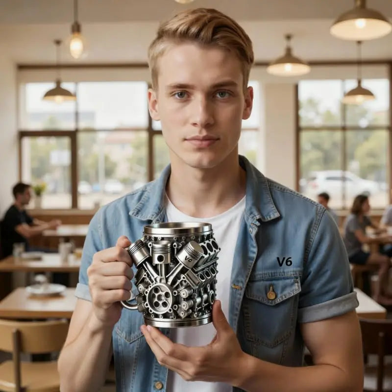 New engine cup, mug, stainless steel liner, coffee cup