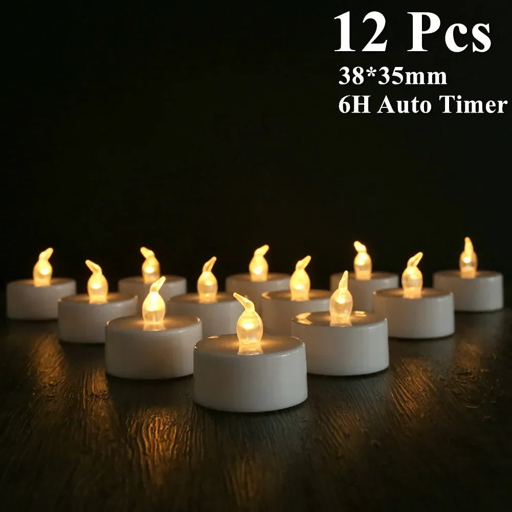 6/24Pcs Flameless LED Candles Tea Light - Battery Powered