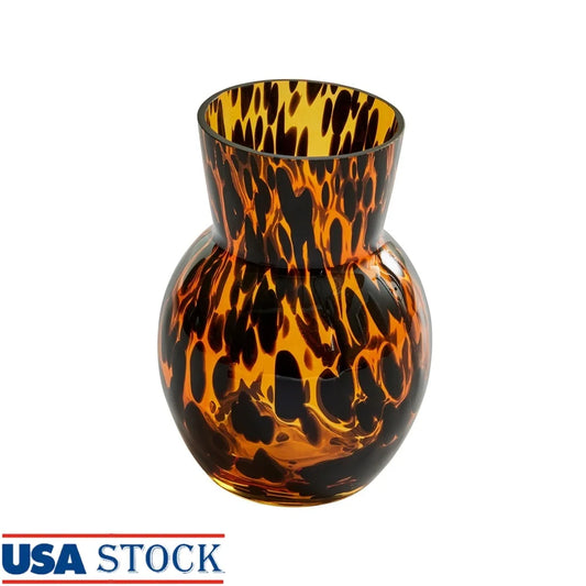 Tortoise Glass Vase Unique Decorative Round Design