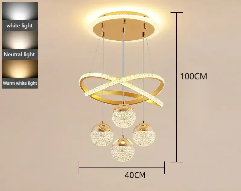 LED Lamp Ring Dimmable Chandelier Pendant Light