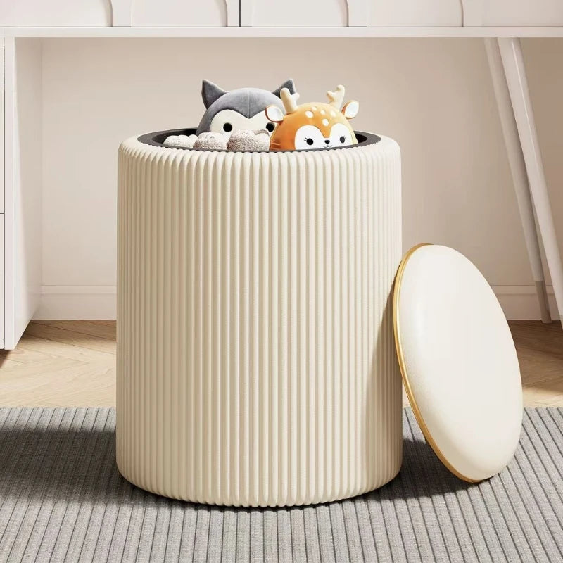 Storage Stool Low Round Modern Makeup Stools
