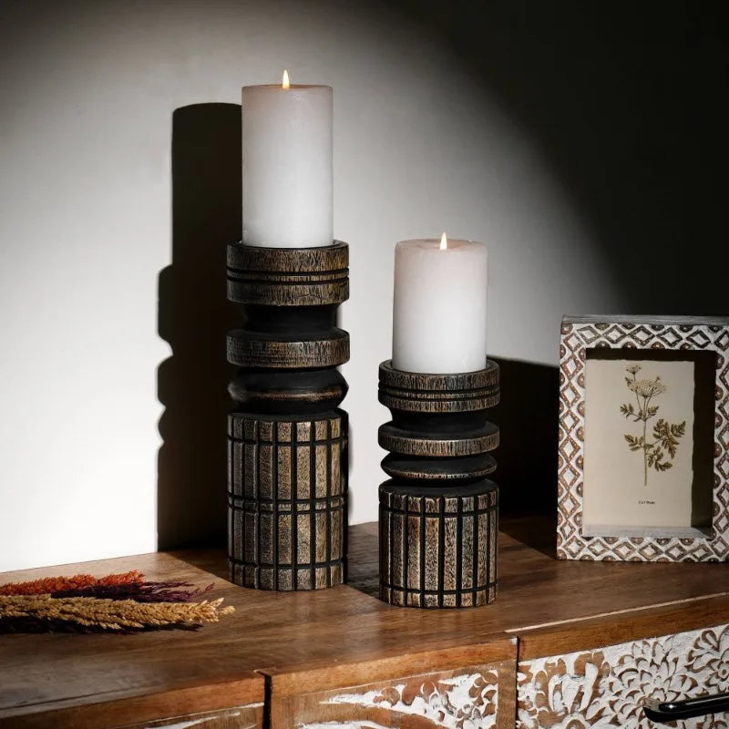 Wooden Centerpiece Candle Holder