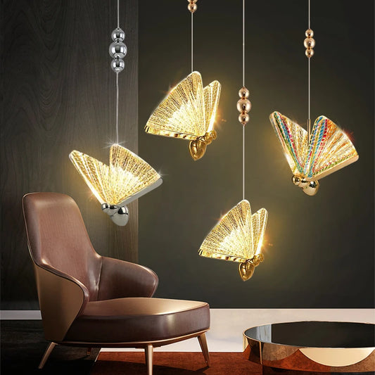 Butterfly Led Pendant Lights Hanging Lamp Indoor Lighting