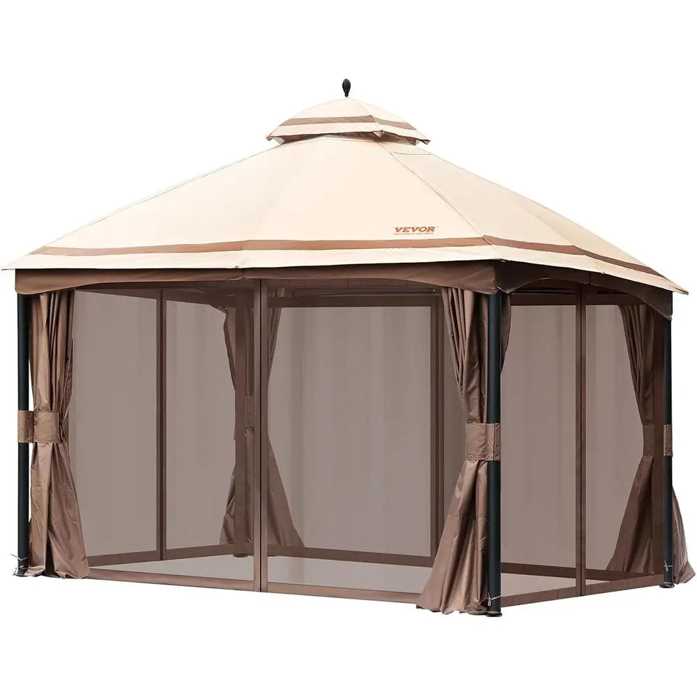 Patio Gazebo or 10-12 Person, 10 x 13 T with Mosquito Netting