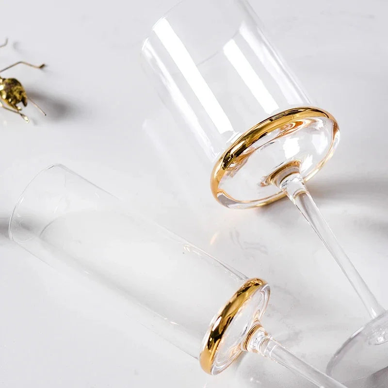 Nordic Smoke Gray Electroplated Gold Wine Glass