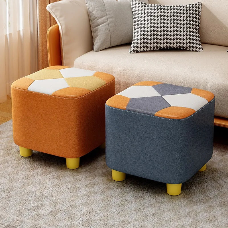 Wooden Waterproof Square Stools Colorful Creative Design