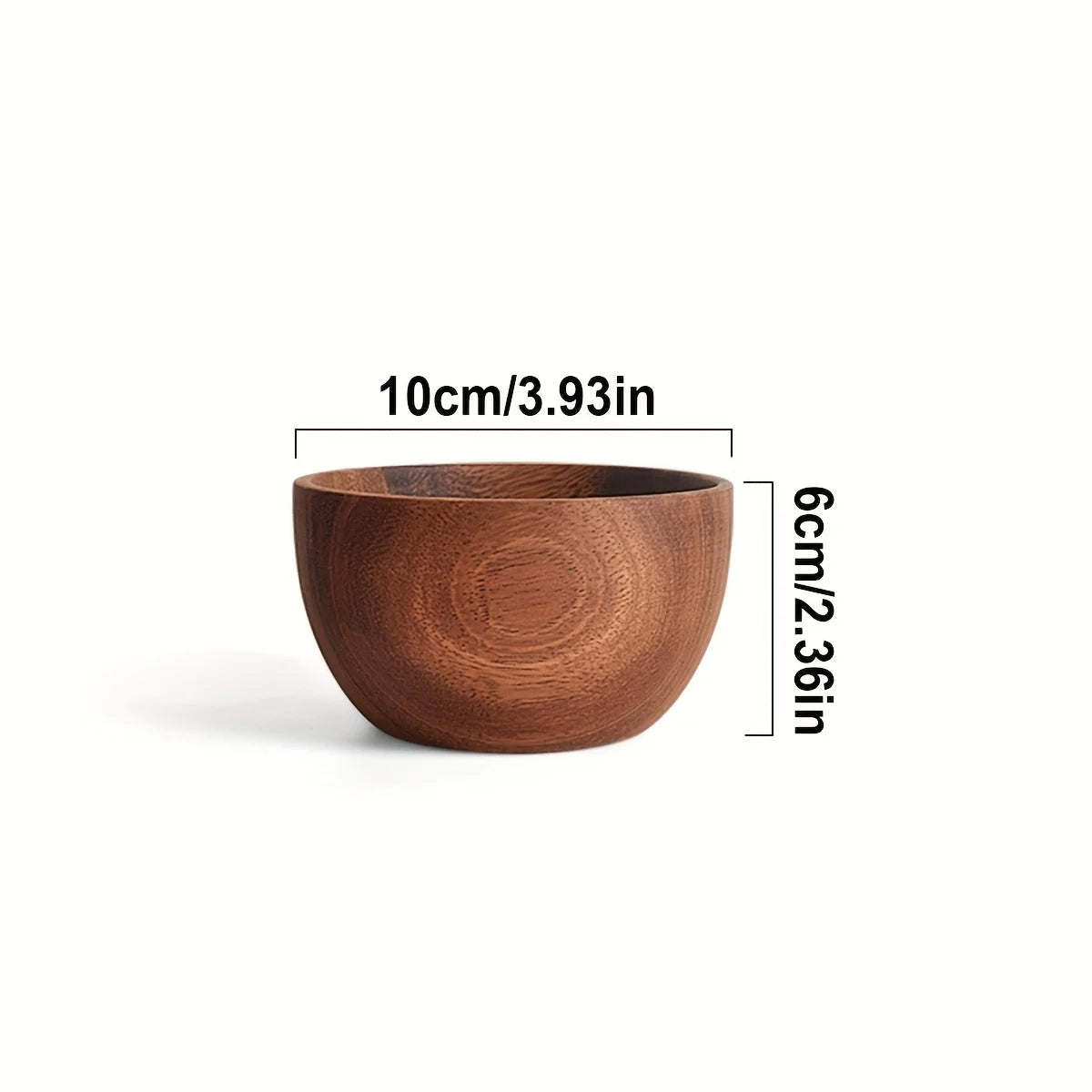 2 Pack Acacia Wooden Serving Bowls, 10*6cm