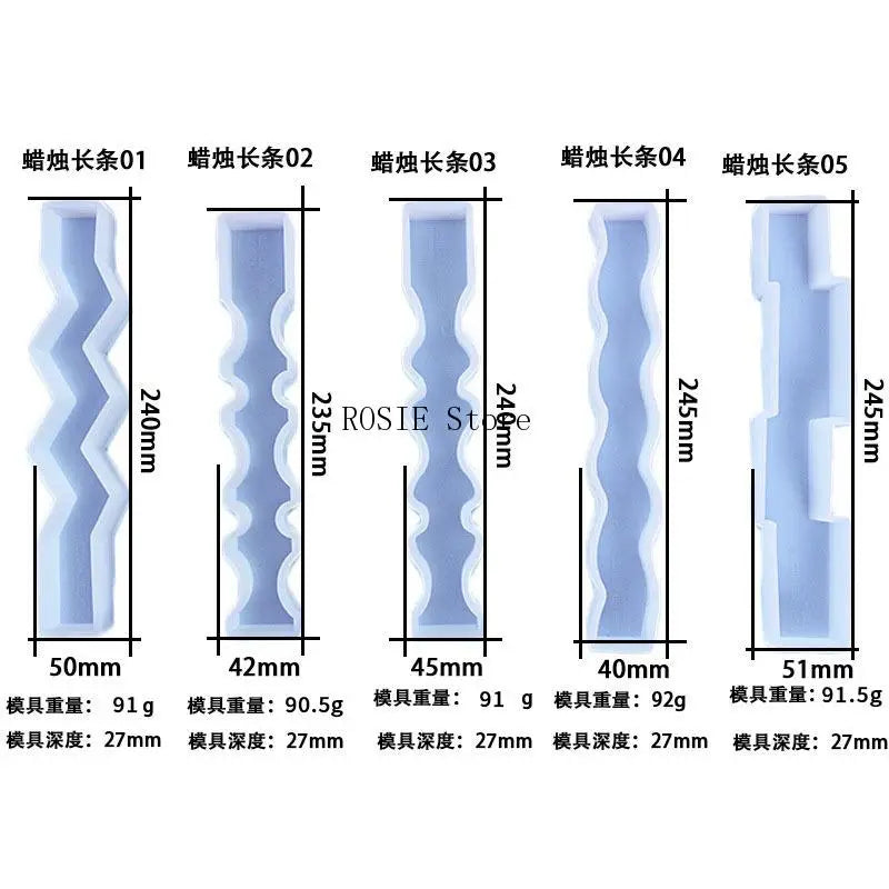 Long Strip Silicone Candle Mold Irregular Cylinder Candle Mold