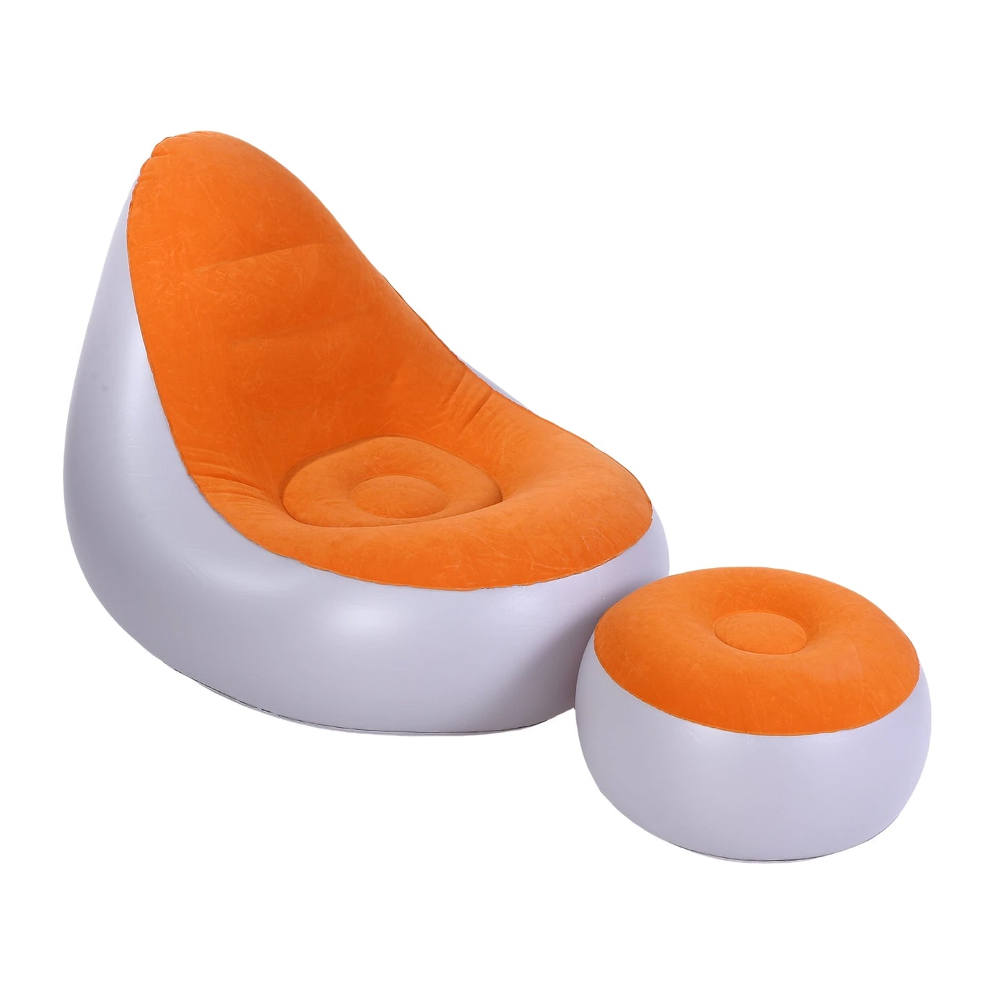 Inflatable Lounge w Footstool - Water Proof Folding Blow Up