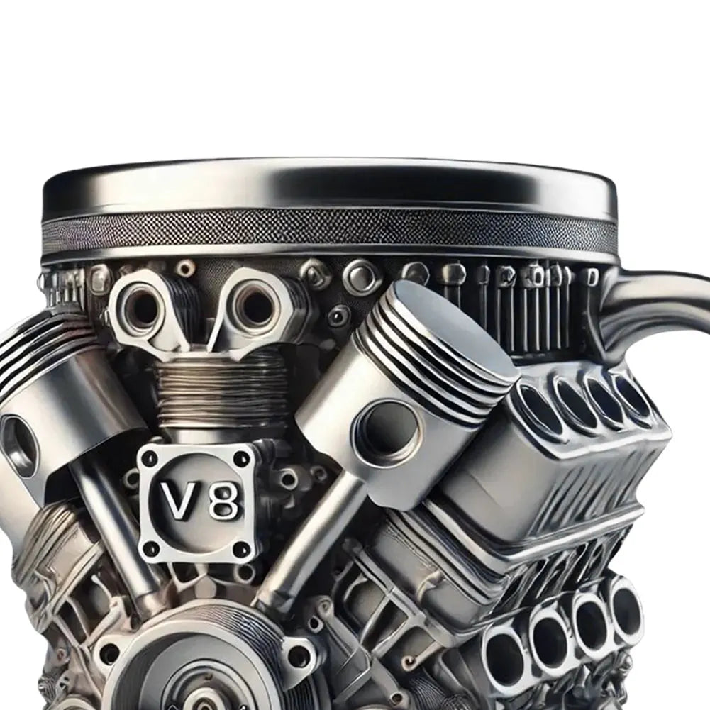 Unique Car Engine Coffee Mug 3d Engines Design Tea Cup Stainless Steel Cocktail Mug 450ml Capacity Tea Cup Car Enthusiast Gifts