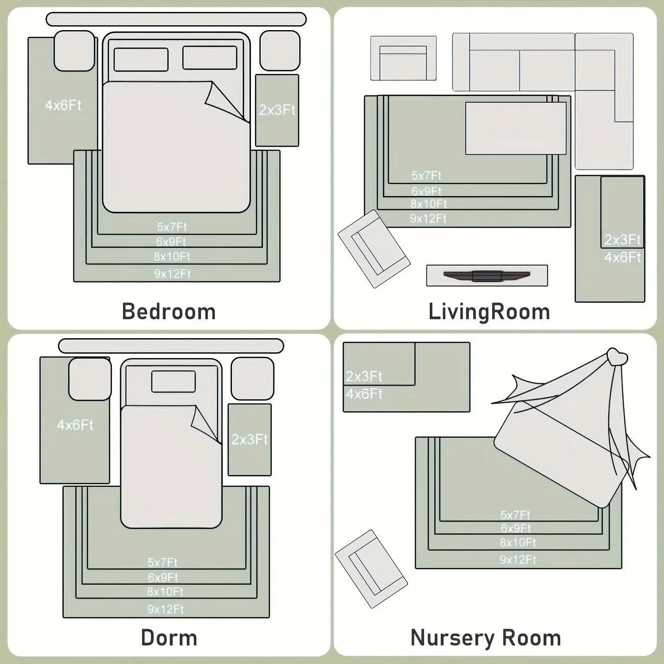 Fluffy tie-dyed gray carpet, upgraded non-slip home  carpet.