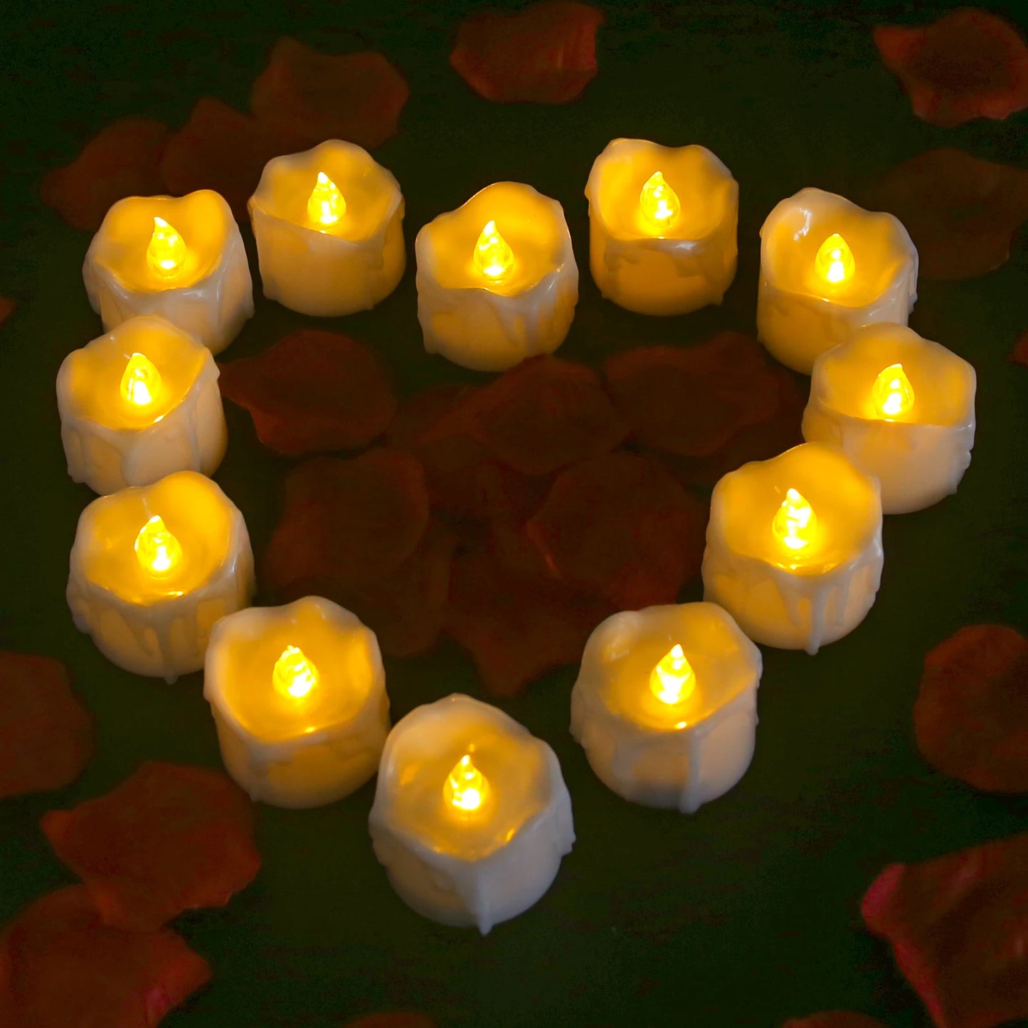 12/24Pcs Remote Flameless Votive Candles Flickering LED Tealights