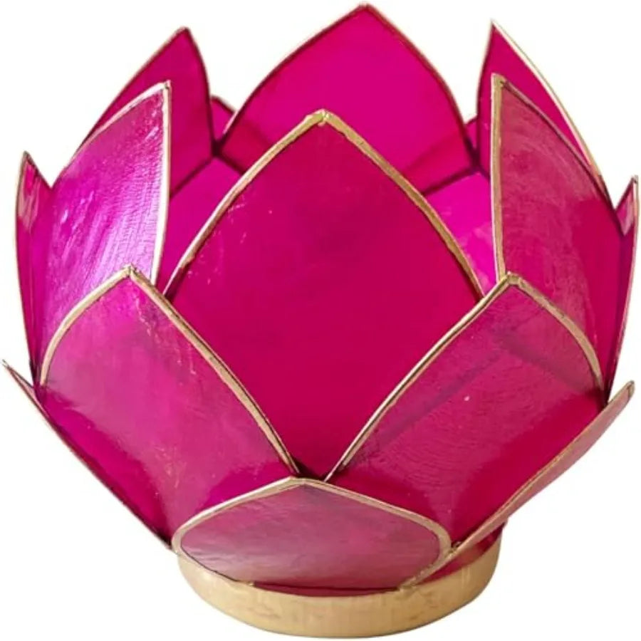 Blooming Lotus Capiz Shell Tealight Candle Holder,