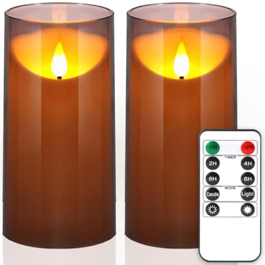 Flameless Candles with Remote Timer: 3D Wick Battery Operated