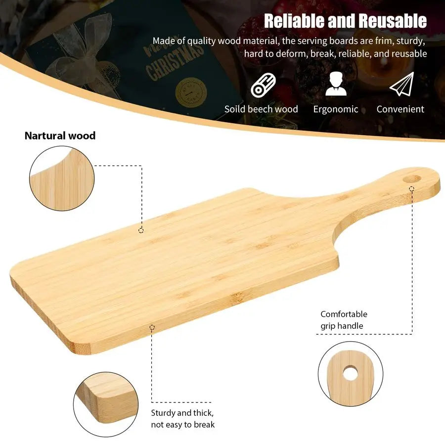 12 Pcs Bulk Wood Cutting Board with Handle 11 x 5  Charcuterie Trays