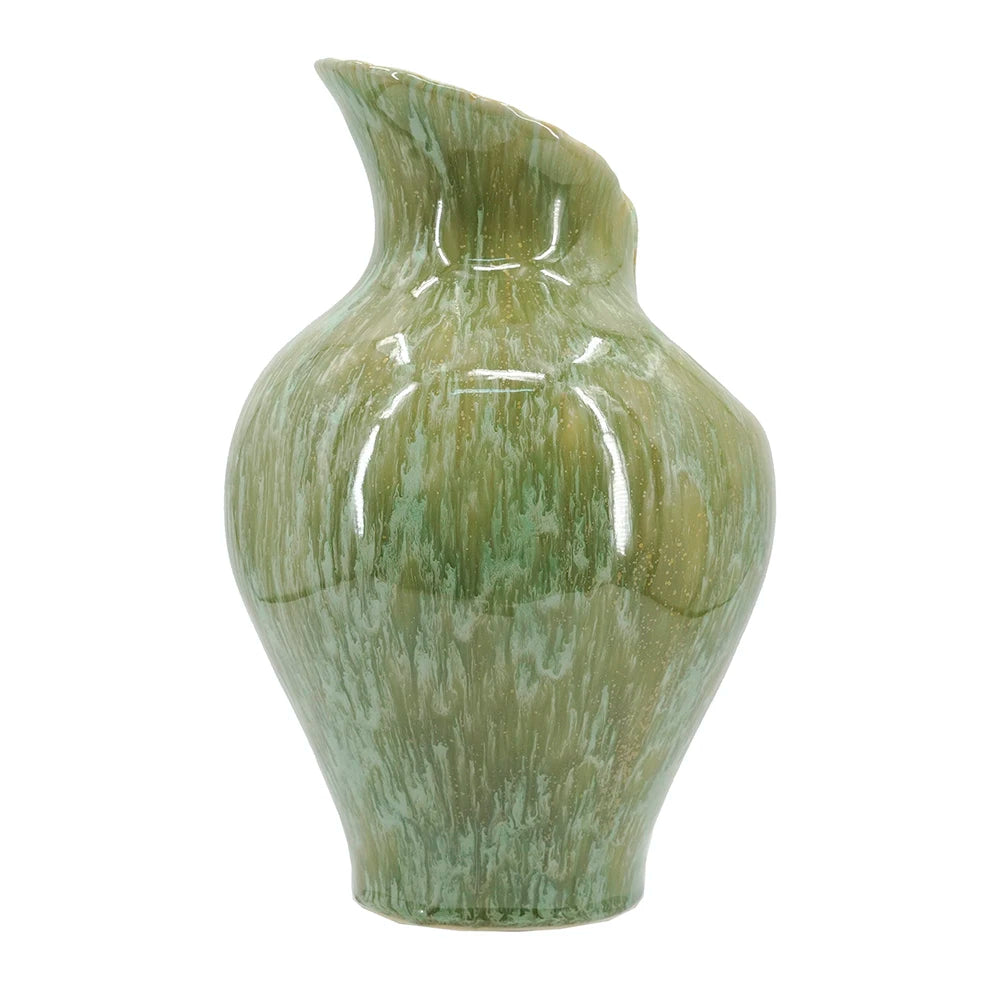 D7.9x11.8" Sage Office Green Sculptural Ceramic Vase