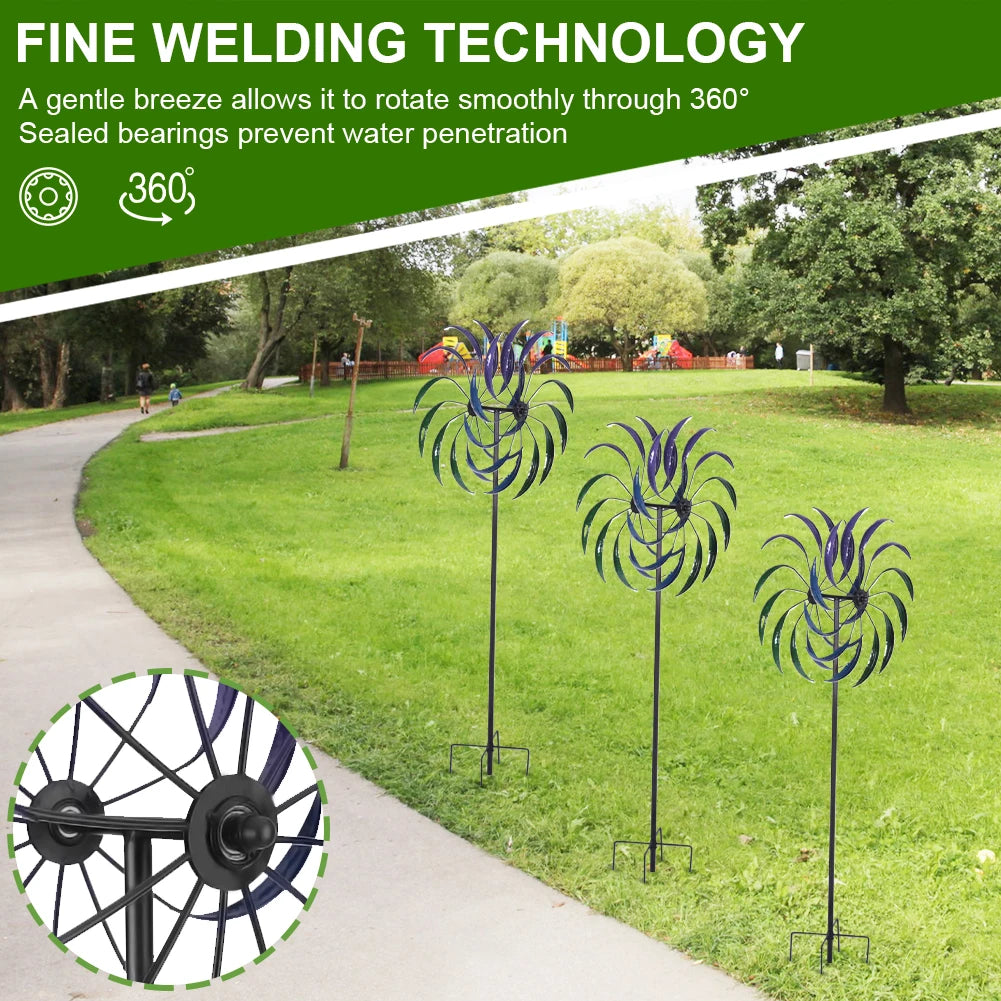 Rainbow Color Windmill Double-Layer Wind Catcher