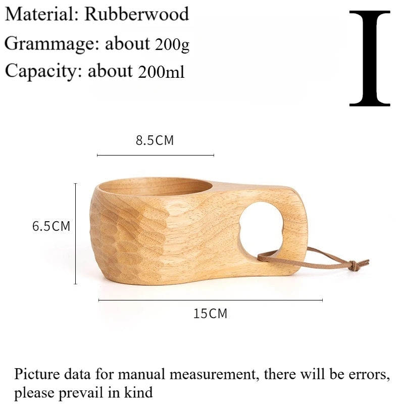 New200ml Outdoor Wood Cup Mug Coffee Milk Acacia-Wood