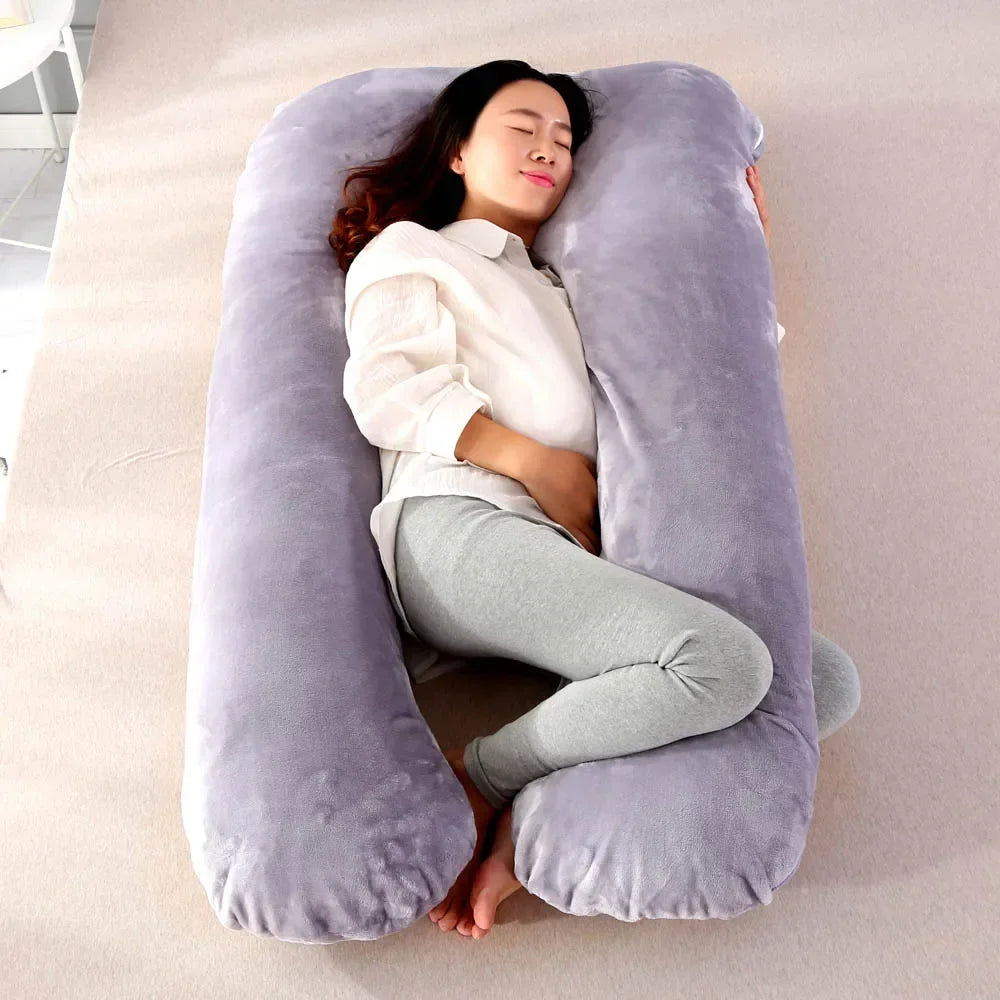 Soft Fleece Pregnant Pillow Multi Function Side Protect Cushion