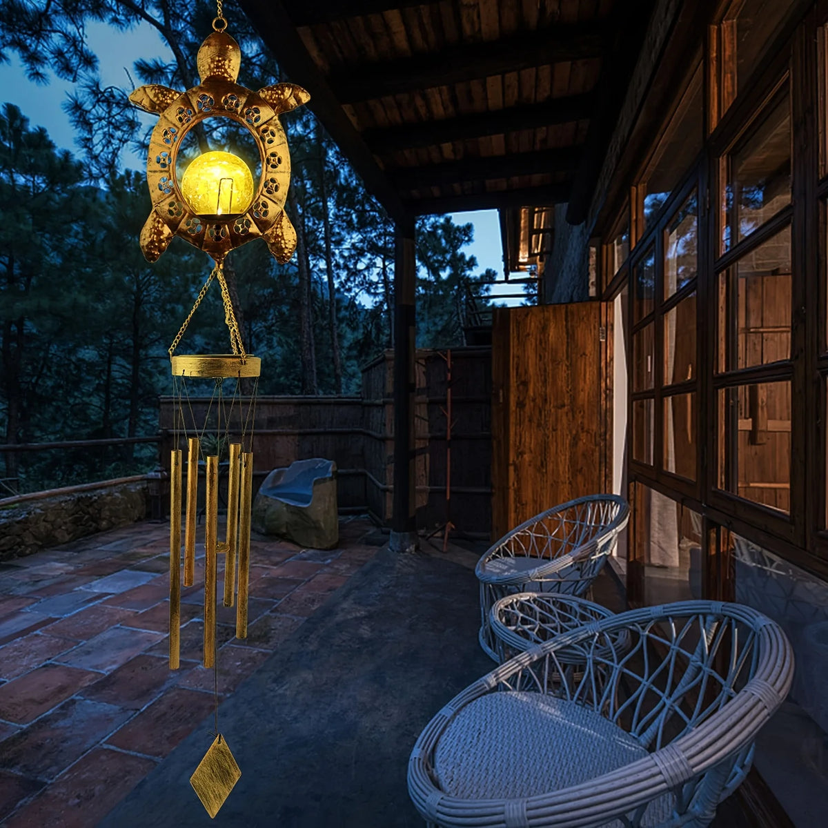 Solar Wind Chime Lamps, Turtles, Solar Lamps