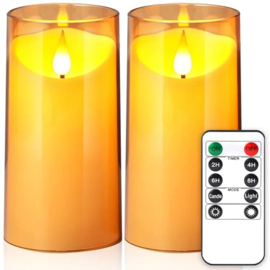 Flameless Candles with Remote Timer: 3D Wick Battery Operated Led