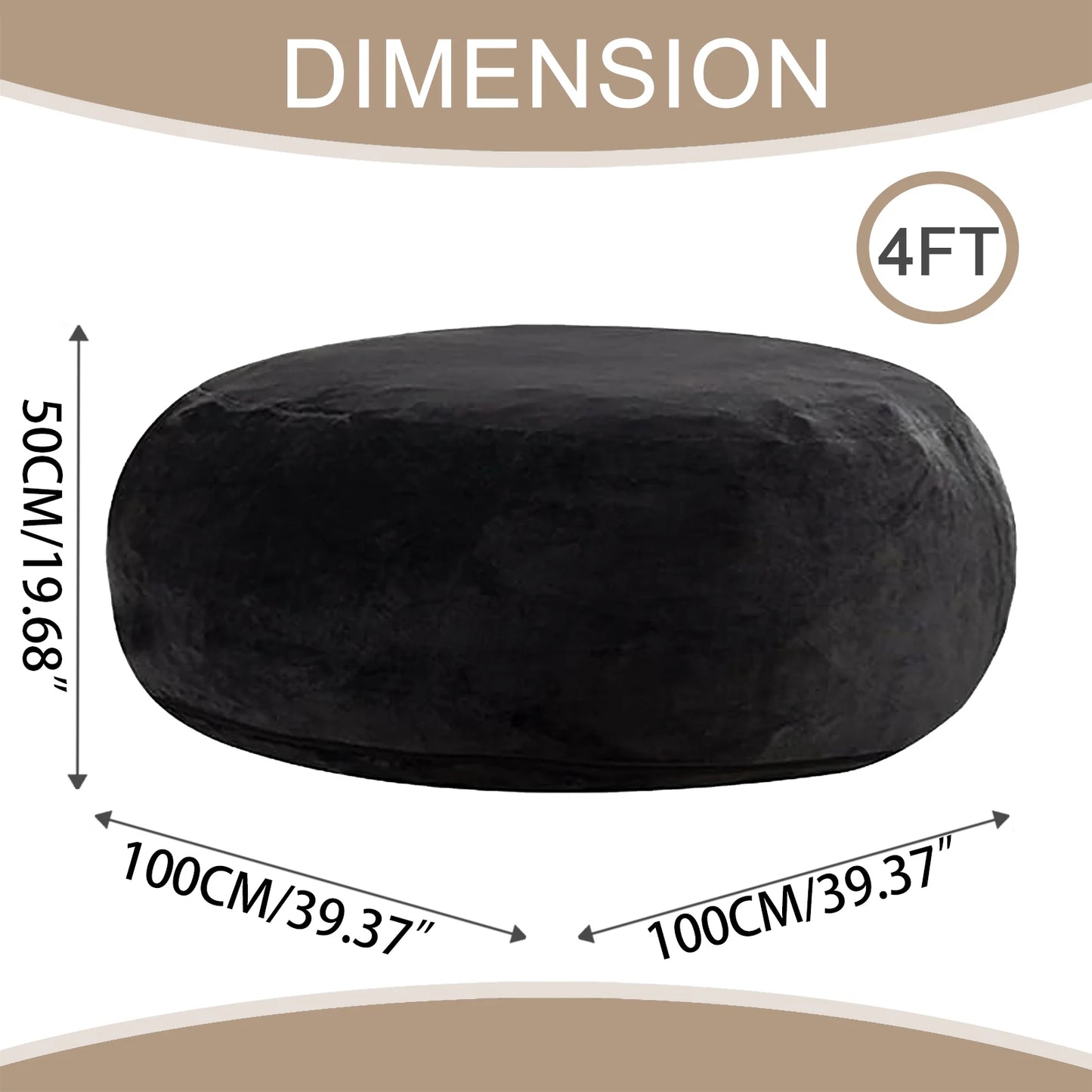 100CM×100CM×60CM, adult beanbag chair  memory foam chair, washable cover