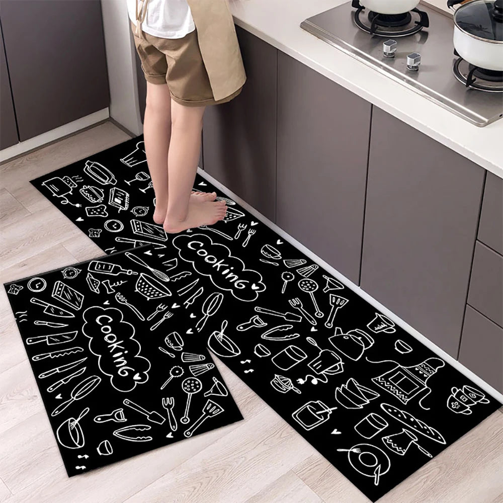 Non-slip Kitchen Mat Long Rugs Crystal Velvet Carpet