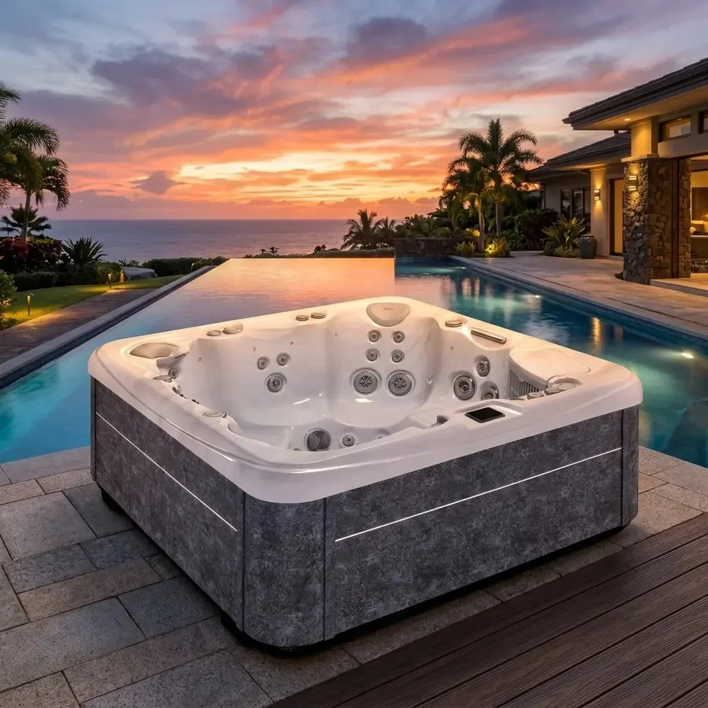 3 Person Balboa Hot Tub Massage LED Lights and 37 Jets