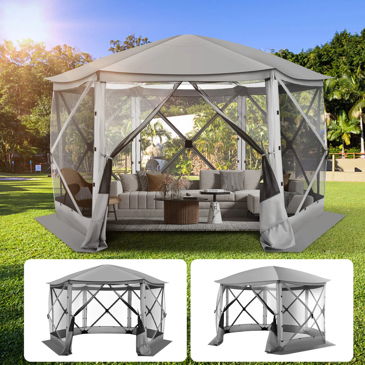 Pop up Gazebo Screen Tent Screen House for Camping, 12x12