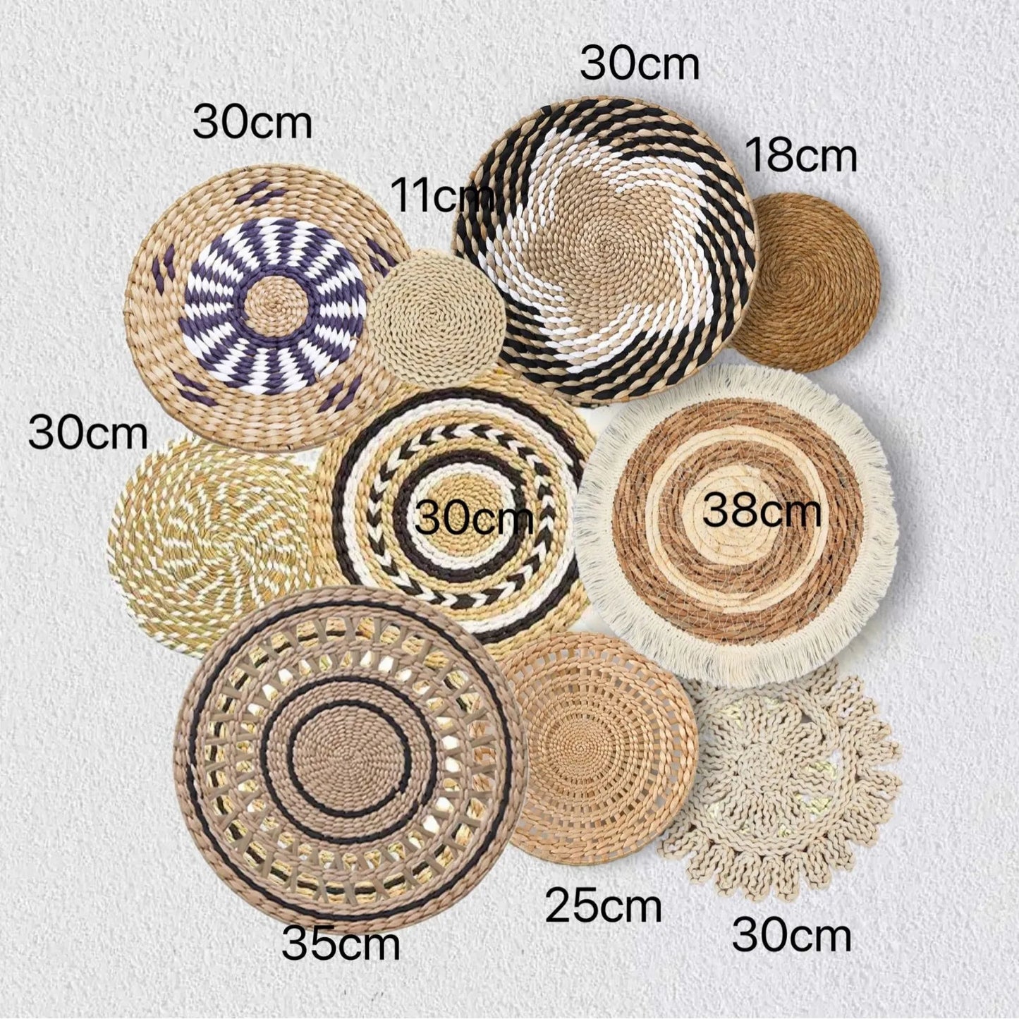 Boho Straw Wall Decor Grass Weaving Woven Tassel Wall Hanging