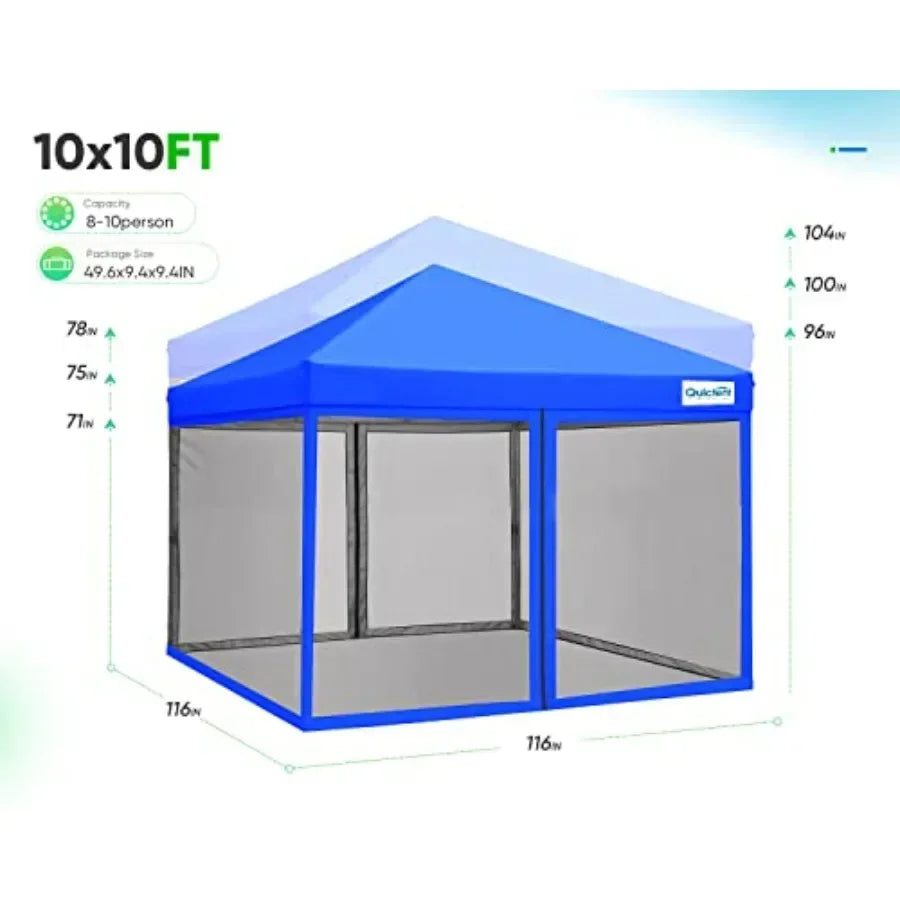 10'x10' Easy Pop up  Tent with Netting Sned Outdoor
