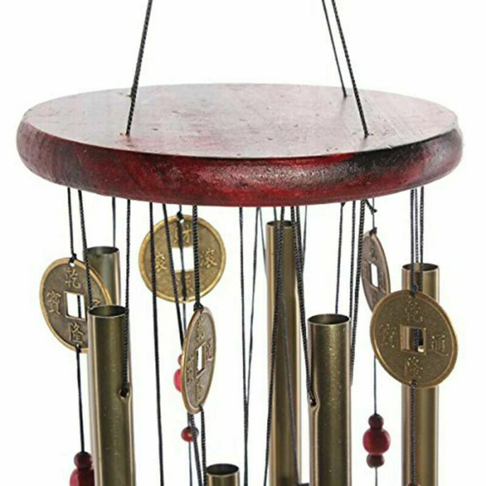 Large Wind Chime Tubes Bells Wood + Metal