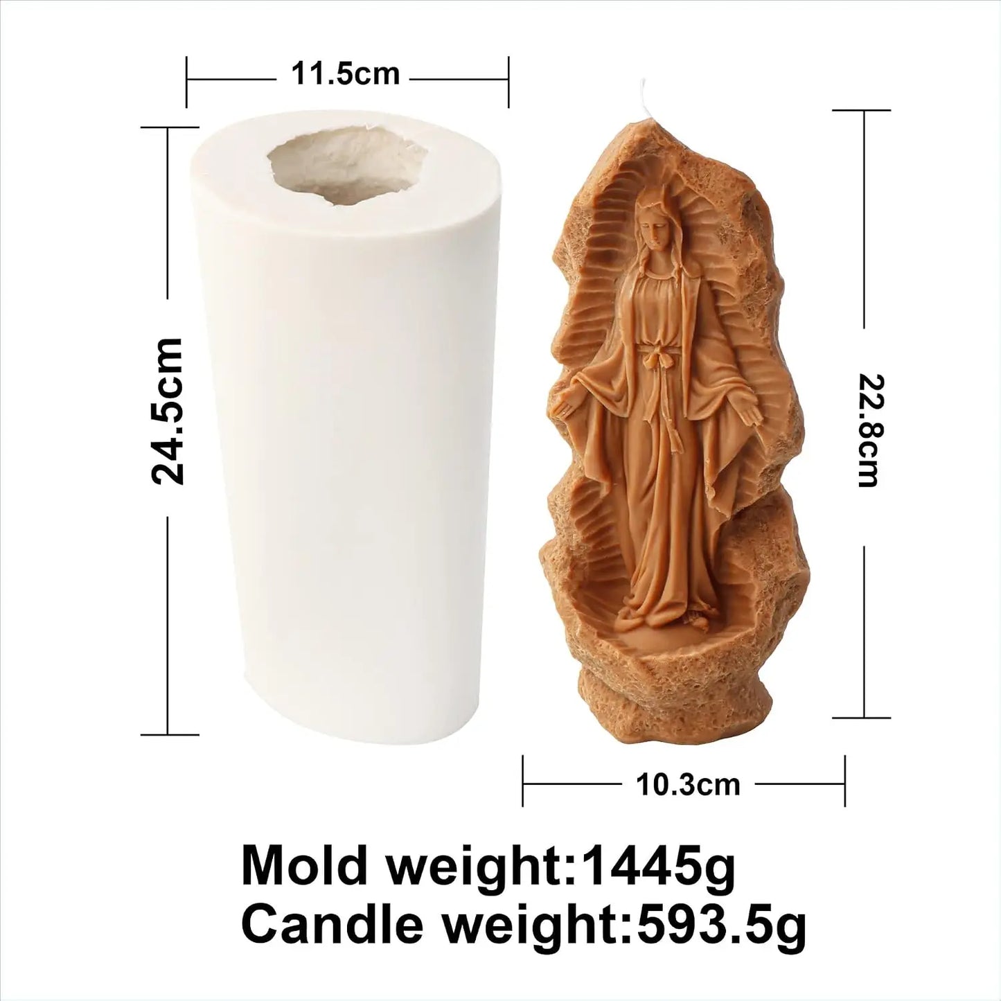3D Virgin Mary Savior Jesus Sculpture Silicone Candle Molds,