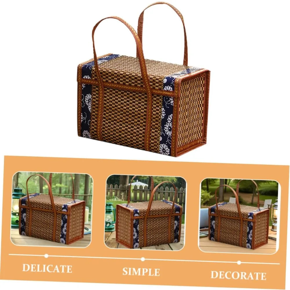 Folding Picnic Basket with Double Handles