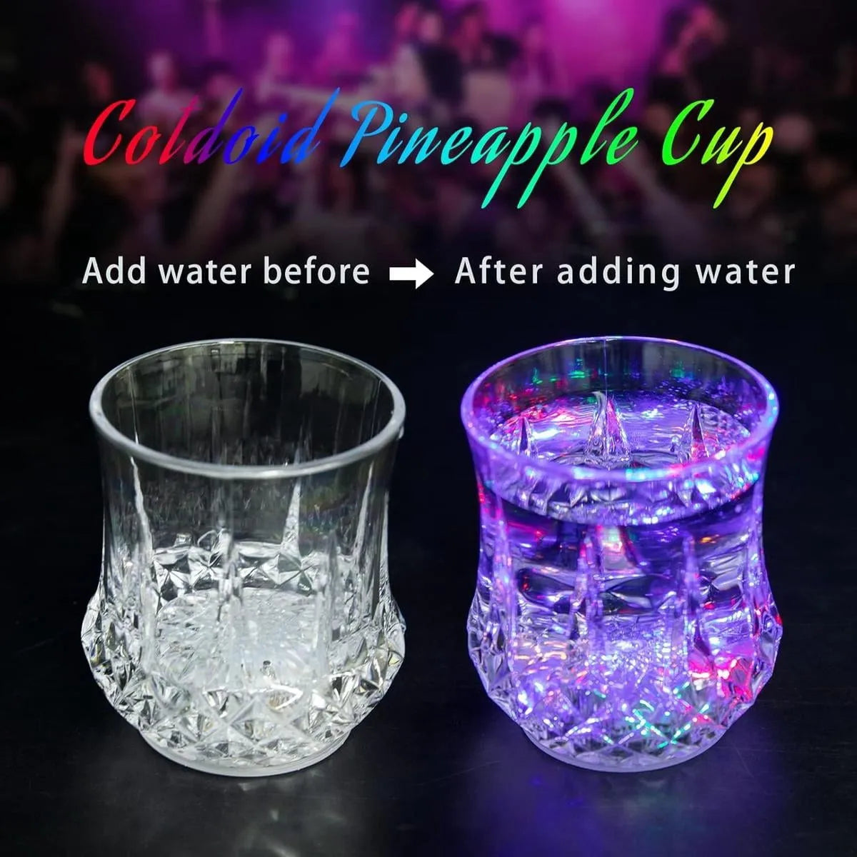 4 PCS LED Cups, Flash Light Up Cups Automatic Water Activated LED Glow