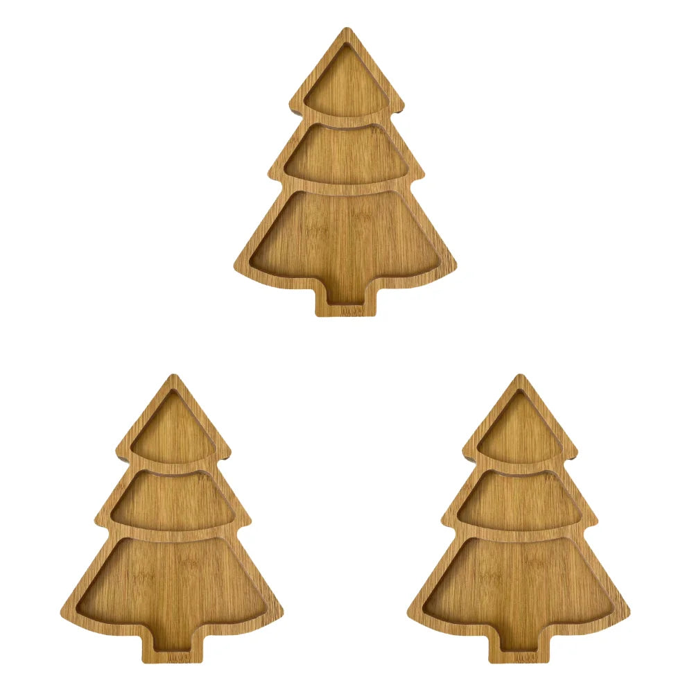 Wooden Snack Dish Wood Tray Christmas Tree