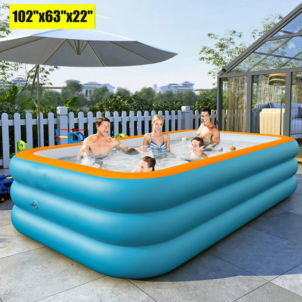 Outdoor Hot Tubs Family Inflatable Swimming Pool Thickened Large 102 by 63 by 22 inches